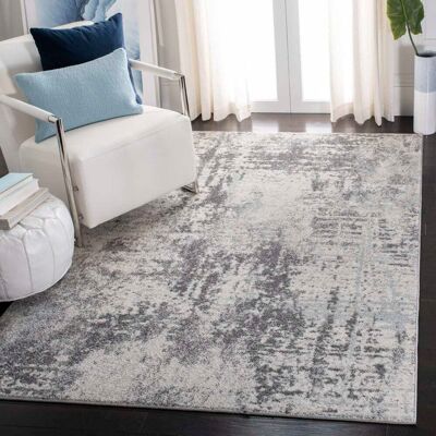 Safavieh Alfombra contemporáneo de polipropileno blanco/gris, 122 x 183 cm Safavieh Alfombra contemporáneo de polipropileno blanco/gris, 122 x 183 cm