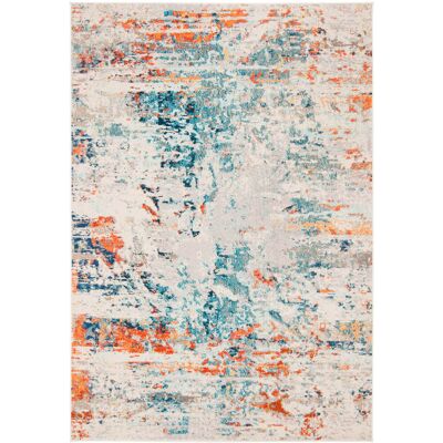 Safavieh Alfombra contemporáneo de polipropileno beige/naranja, 122 x 183 cm Safavieh Alfombra contemporáneo de polipropileno beige/naranja, 122 x 183 cm
