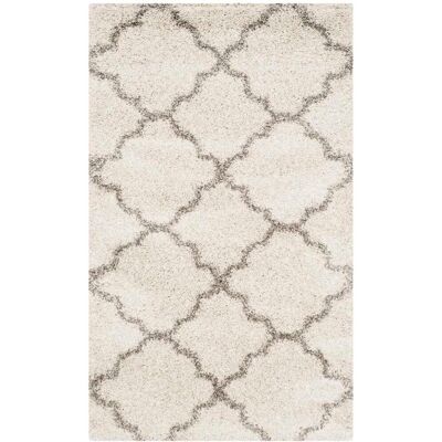 Safavieh Alfombra de polipropileno blanco/gris, 122 x 183 cm Safavieh Alfombra de polipropileno blanco/gris, 122 x 183 cm