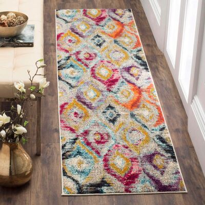 Safavieh Alfombra boho chic de polipropileno multicolor, 66 x 244 cm Safavieh Alfombra boho chic de polipropileno multicolor, 66 x 244 cm