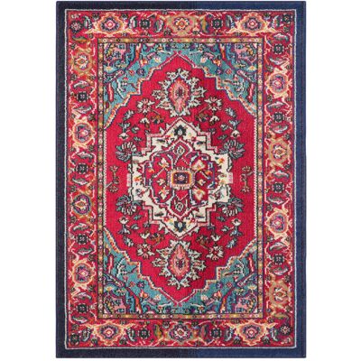 Alfombra moderna de Safavieh en rojo y turquesa tejida en polipropileno - Alfombra Alfombra moderna de Safavieh en rojo y turquesa tejida en polipropileno - Alfombra