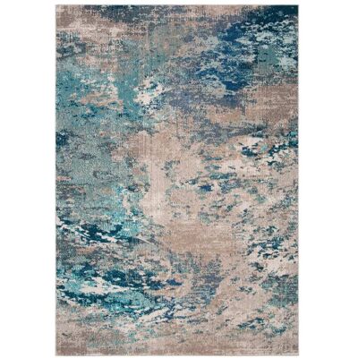 Alfombra Azul y Gris Julia - 183 x 274 cm - Algodón & Polipropileno Alfombra Azul y Gris Julia - 183 x 274 cm - Algodón & Polipropileno