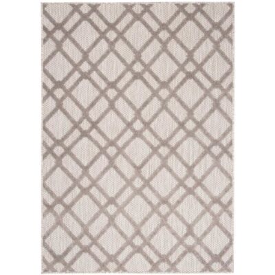 Tapiso Alfombra interior exterior 3d beige gris oscuro cuadros 160x220cm Tapiso Alfombra interior exterior 3d beige gris oscuro cuadros 160x220cm