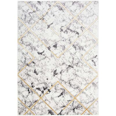 Tapiso Alfombra de salón crema oro grafito 160 x 220 cm Tapiso Alfombra de salón crema oro grafito 160 x 220 cm