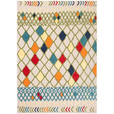 Tapiso Alfombra interior exterior 3d beige azul naranja rojo crema 160x220cm Tapiso Alfombra interior exterior 3d beige azul naranja rojo crema 160x220cm