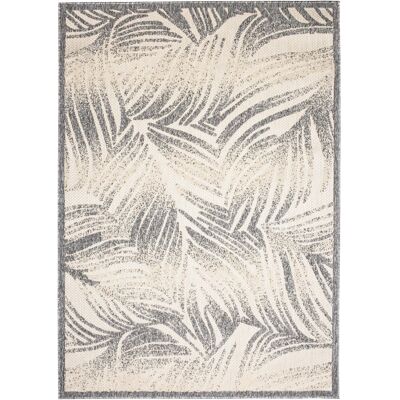 Tapiso Alfombra exterior interior 3D gris beige crema palma 120 x 170 cm Tapiso Alfombra exterior interior 3D gris beige crema palma 120 x 170 cm