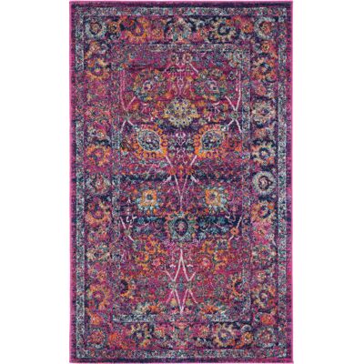 Safavieh Alfombra tradicional de polipropileno rosa/multicolor, 122 x 183 cm Safavieh Alfombra tradicional de polipropileno rosa/multicolor, 122 x 183 cm