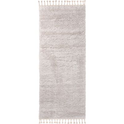 Tapiso Alfombra de pasillo gris claro borlas shaggy 100 x 250 cm Tapiso Alfombra de pasillo gris claro borlas shaggy 100 x 250 cm
