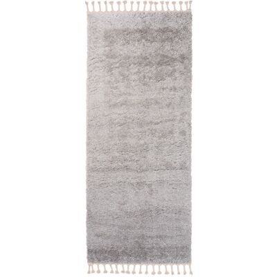 Tapiso Alfombra de pasillo dormitorio gris borlas shaggy 70 x 350 cm Tapiso Alfombra de pasillo dormitorio gris borlas shaggy 70 x 350 cm