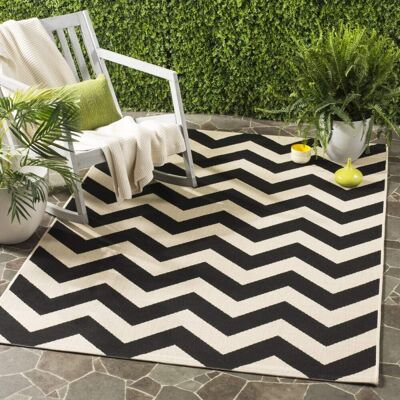 Safavieh - Courtyard - Negro/Beige - 200x290 cm - Alfombra Safavieh - Courtyard - Negro/Beige - 200x290 cm - Alfombra