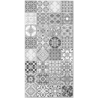 Alfombra vinílica HOME & LIVING - Inspiración en azulejos, gris, 140x200cm, Antideslizante Alfombra vinílica HOME & LIVING - Inspiración en azulejos, gris, 140x200cm, Antideslizante