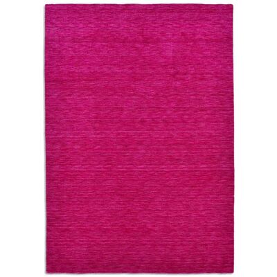 THEKO Alfombra tejida a mano de lana virgen - rosa oscuro, 090x160 cm THEKO Alfombra tejida a mano de lana virgen - rosa oscuro, 090x160 cm