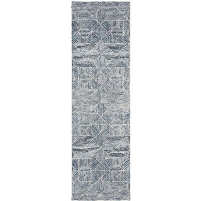 Safavieh - Teppich Wolle Blau/Elfenbein 70 X 180 180x1x70cm - Azul/Marfil - 180x70 cm - Rug Safavieh - Teppich Wolle Blau/Elfenbein 70 X 180 180x1x70cm - Azul/Marfil - 180x70 cm - Rug