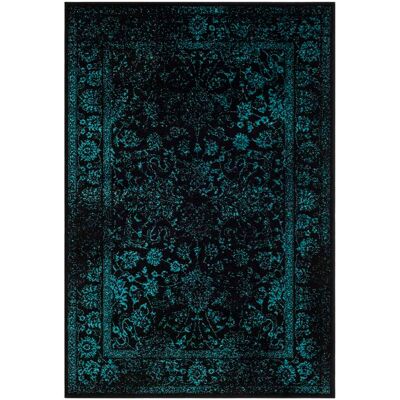 Alfombra Safavieh - Negro/Azulverdoso - 155x230cm - Estilo Moderno Alfombra Safavieh - Negro/Azulverdoso - 155x230cm - Estilo Moderno