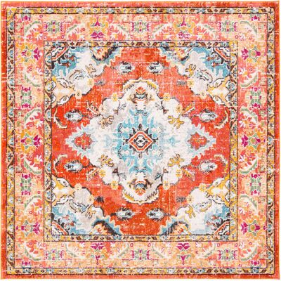 Alfombra Safavieh Naranja/Azul Claro 200x200cm Alfombra Safavieh Naranja/Azul Claro 200x200cm