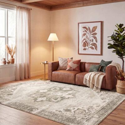 Alfombra Safavieh Salbei/Elfenbein - Estilo tradicional, Lavable a máquina, Diseño elegante - Alfombra Alfombra Safavieh Salbei/Elfenbein - Estilo tradicional, Lavable a máquina, Diseño elegante - Alfombra