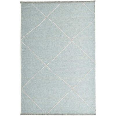 THEKO Alfombra fina tejida a máquina en lana y viscosa azul claro 120x170 cm THEKO Alfombra fina tejida a máquina en lana y viscosa azul claro 120x170 cm