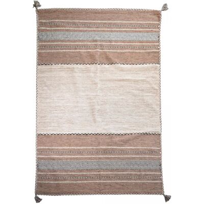 Un Amour De Tapis Alfombra kilim de algodón hecha a mano - Patrón étnico Ecológica Hipoalergénica - Alfombra kilim Un Amour De Tapis Alfombra kilim de algodón hecha a mano - Patrón étnico Ecológica Hipoalergénica - Alfombra kilim