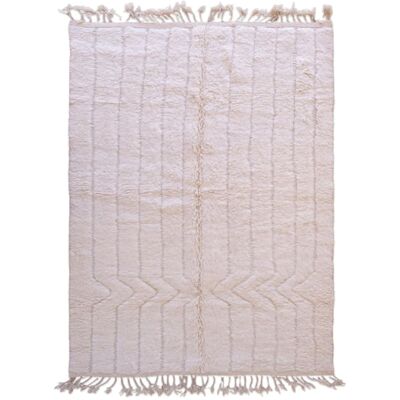 AFK Alfombra bereber marroquí de lana blanca 177 x 262 cm AFK Alfombra bereber marroquí de lana blanca 177 x 262 cm