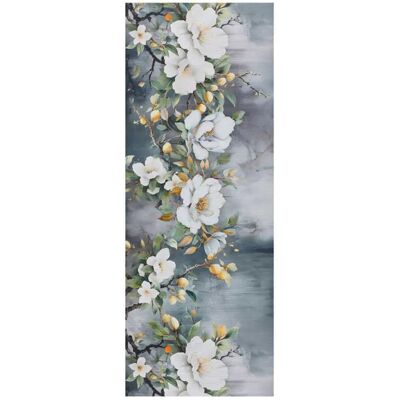 Atticgo Alfombra de cocina lavable flores gris/blanco 52x200 cm Atticgo Alfombra de cocina lavable flores gris/blanco 52x200 cm