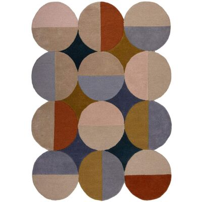 Flair Rugs Alfombra de lana azul, amarillo, terracota y beige 160x230cm Flair Rugs Alfombra de lana azul, amarillo, terracota y beige 160x230cm