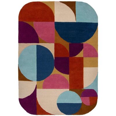 Flair Rugs Alfombra de lana rosa, marrón, beige y azul 120x170cm Flair Rugs Alfombra de lana rosa, marrón, beige y azul 120x170cm