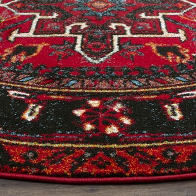 Safavieh Alfombra transicional de polipropileno rojo/multicolor, 122 cm Safavieh Alfombra transicional de polipropileno rojo/multicolor, 122 cm