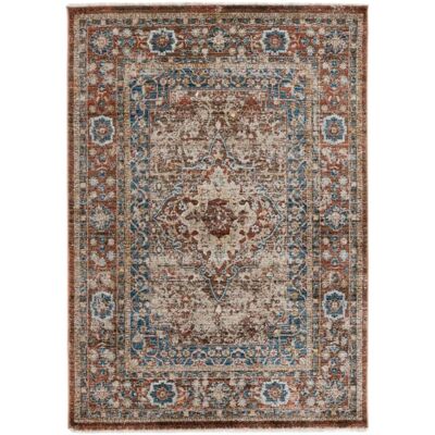Safavieh Alfombra tradicional de polipropileno marrón/naranja, 122 x 183 cm Safavieh Alfombra tradicional de polipropileno marrón/naranja, 122 x 183 cm
