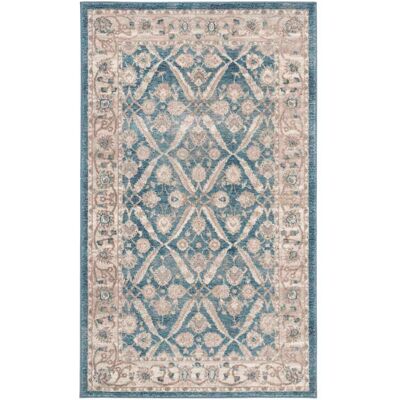 Safavieh Alfombra tradicional de polipropileno azul/beige, 122 x 170 cm Safavieh Alfombra tradicional de polipropileno azul/beige, 122 x 170 cm