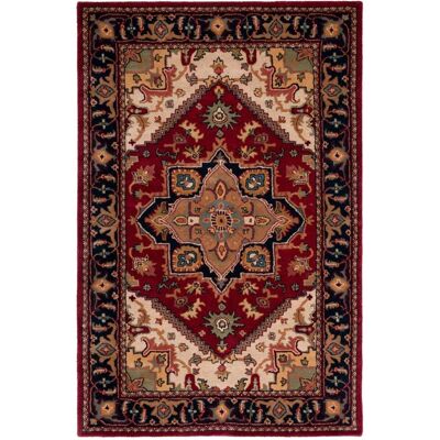 Safavieh Alfombra tradicional de lana rojo, 122 x 183 cm Safavieh Alfombra tradicional de lana rojo, 122 x 183 cm