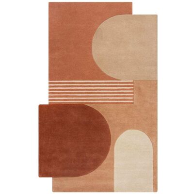 Flair Rugs Alfombra de lana pura terracota y beige 200x290cm Flair Rugs Alfombra de lana pura terracota y beige 200x290cm
