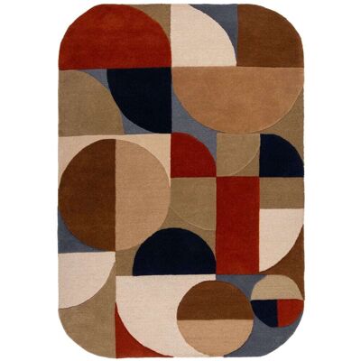 Flair Rugs Alfombra de lana terracota, beige, marrón y azul 200x290cm Flair Rugs Alfombra de lana terracota, beige, marrón y azul 200x290cm
