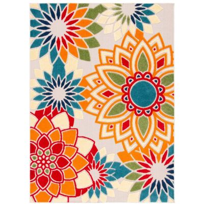 Safavieh Alfombra moderno de polipropileno blanco/naranja, 160 x 229 cm Safavieh Alfombra moderno de polipropileno blanco/naranja, 160 x 229 cm