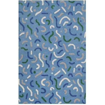 Smart Kids Alfombra infantil tuftada azul, mayoritariamente lana pura 160x230 Smart Kids Alfombra infantil tuftada azul, mayoritariamente lana pura 160x230