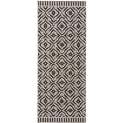 Benuta Alfombra de exterior & interior blanco y negro 80x200 Benuta Alfombra de exterior & interior blanco y negro 80x200
