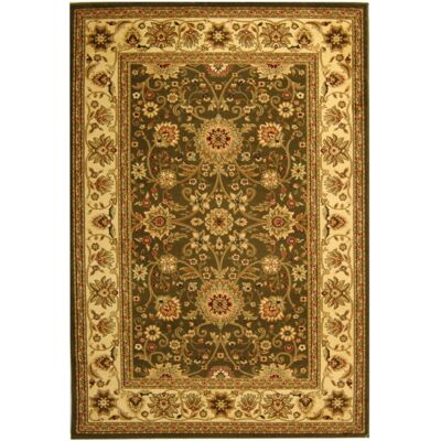 Safavieh Alfombra tradicional de polipropileno verde/blanco, 183 x 274 cm Safavieh Alfombra tradicional de polipropileno verde/blanco, 183 x 274 cm