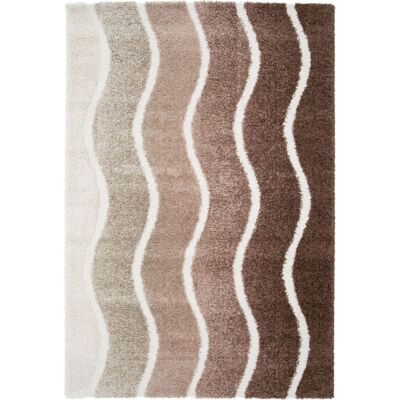 The Deco Factory Alfombra shaggy suave ondulada marrón beige y crudo 160x230 The Deco Factory Alfombra shaggy suave ondulada marrón beige y crudo 160x230