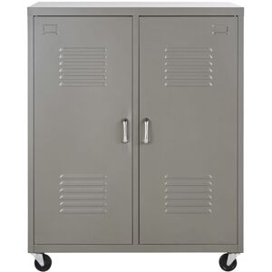 Maisons du Monde Armario con 2 puertas batientes de metal gris