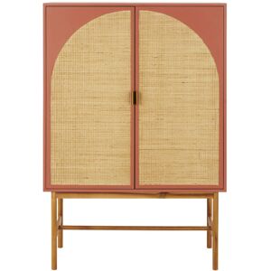 Maisons du Monde Cajonera con 2 puertas de rejilla de mimbre color terracota