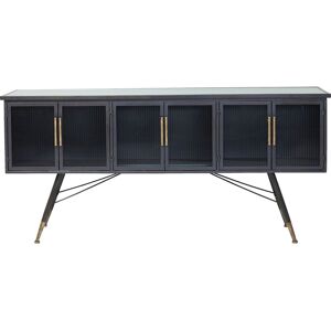 Kare Design Mueble de TV industrial de 6 puertas de acero y cristal