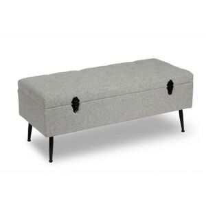 Versa Home Banco pie de cama tapizado en algodón y madera gris claro