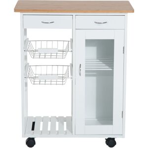 Homcom Carro de cocina color blanco 70 x 37 x 85cm