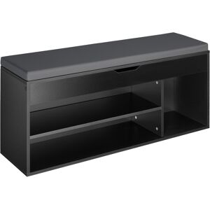 Tectake Banco zapatero natalia 104x30x49cm madera mdf negro