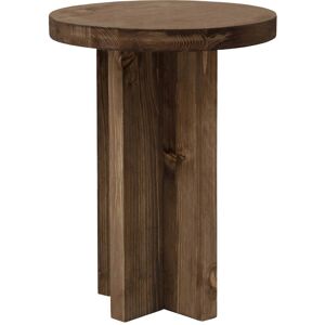 Decowood Mesita de noche de madera maciza en tono nogal de 45x35cm