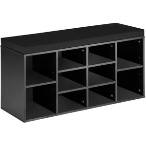 Tectake Zapatero con banco 1035x48x30cm madera mdf negro