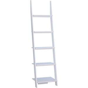 Homcom Estantería de escalera color blanco 50 x 40 x 195 cm