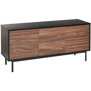 Beliani Cómoda negro madera oscura 120 x 38 cm