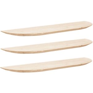 Decowood Pack 3 estanterías redondeadas de madera flotantes natural 140x3,2cm