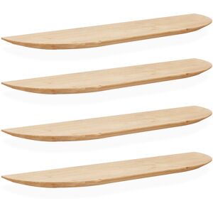 Decowood Pack 4 estanterías redondeadas de madera flotantes medio 200x3,2cm