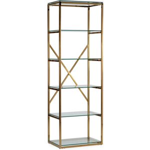 MOYCOR Librería de acero inoxidable dorado y cristal alt. 180 cm